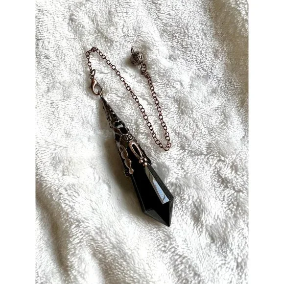Amethyst or Obsidian Divination PENDULUM Necklace/ Pendant - Picture 10 of 11
